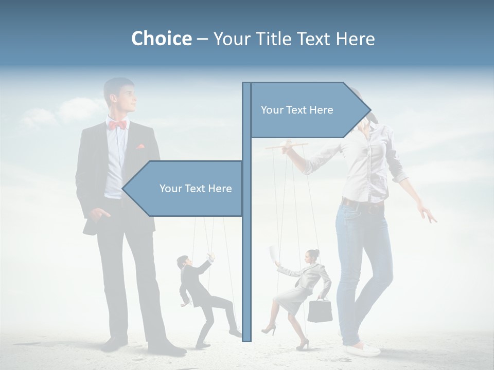 Woman Manipulated String PowerPoint Template