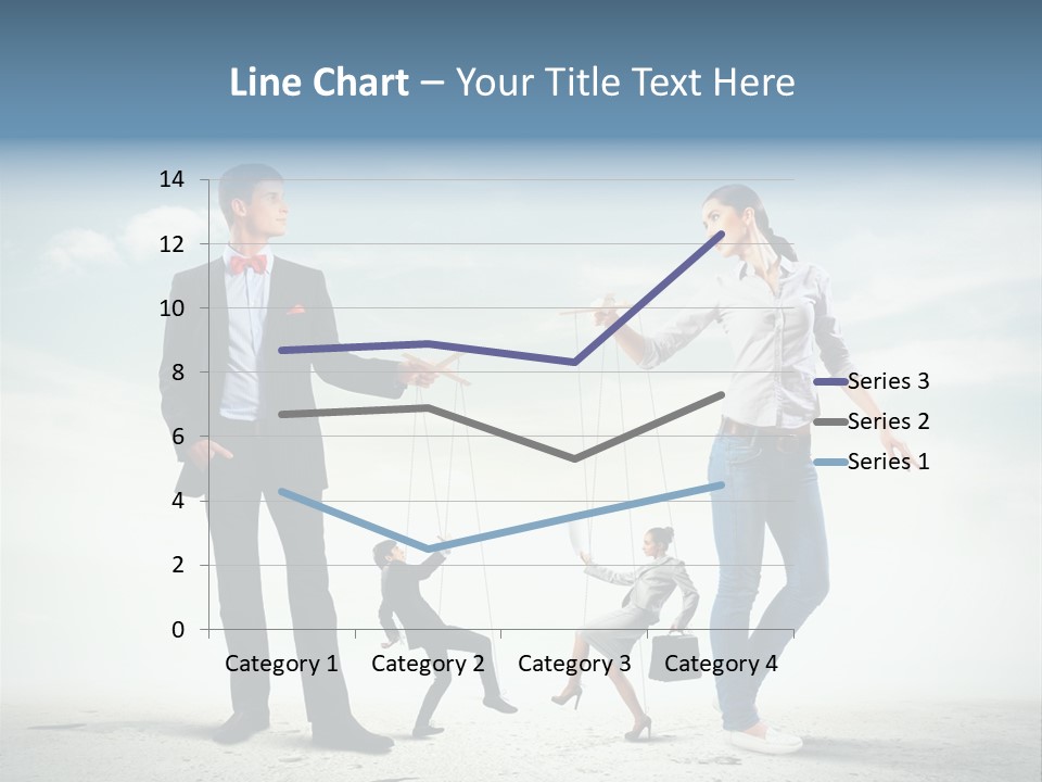 Woman Manipulated String PowerPoint Template