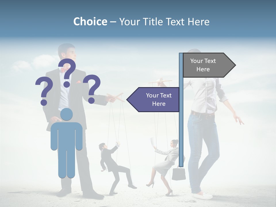 Woman Manipulated String PowerPoint Template