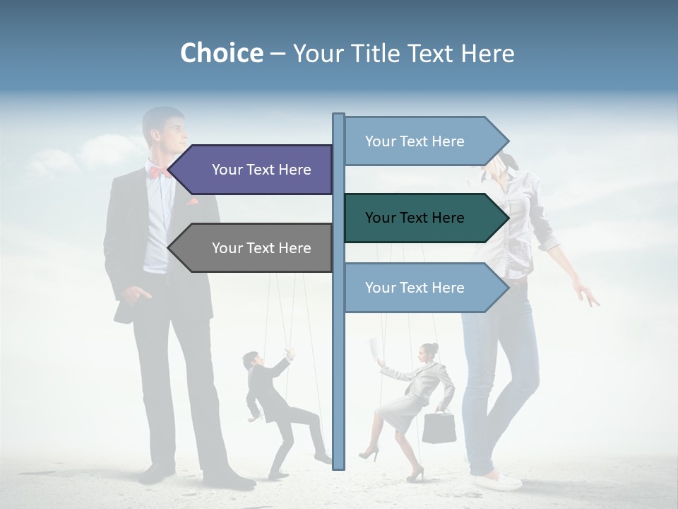 Woman Manipulated String PowerPoint Template