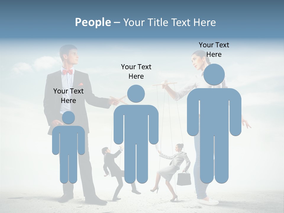 Woman Manipulated String PowerPoint Template