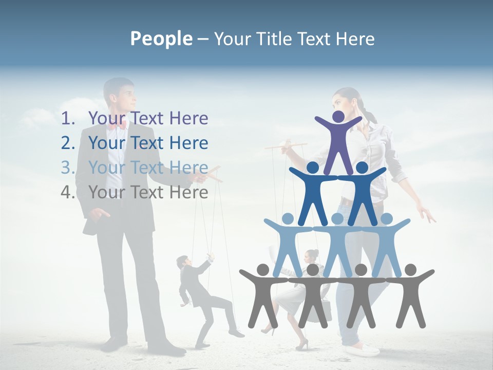 Woman Manipulated String PowerPoint Template