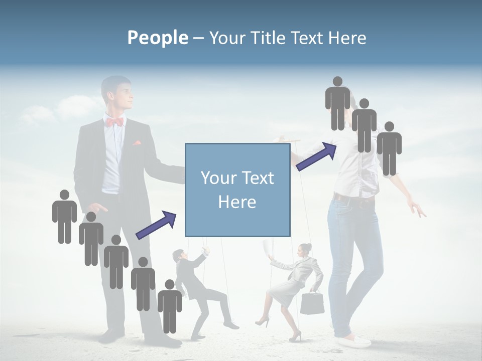 Woman Manipulated String PowerPoint Template