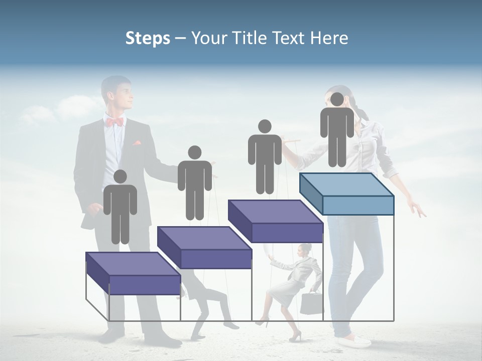 Woman Manipulated String PowerPoint Template