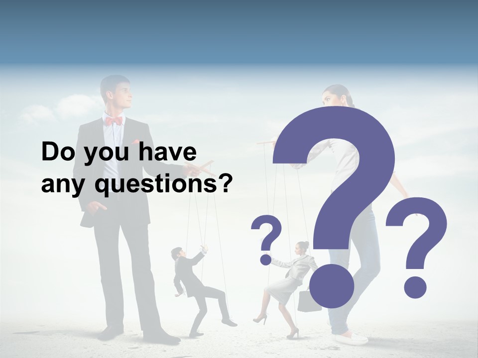 Woman Manipulated String PowerPoint Template