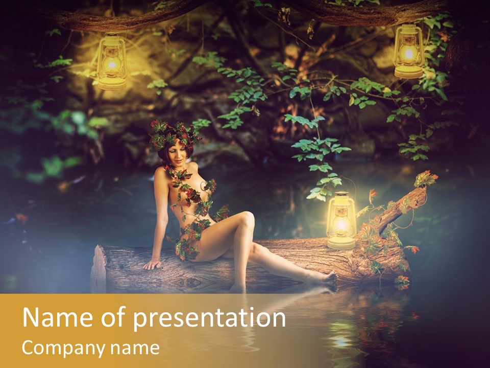 Laguna Wooden Clambering Plant PowerPoint Template