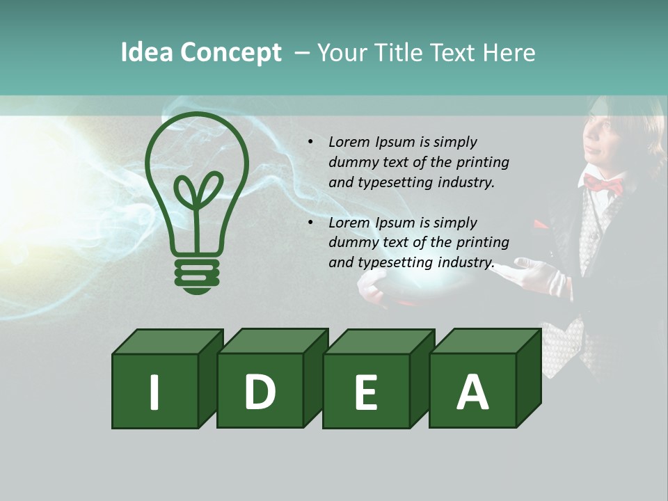 Attention Hat Man PowerPoint Template