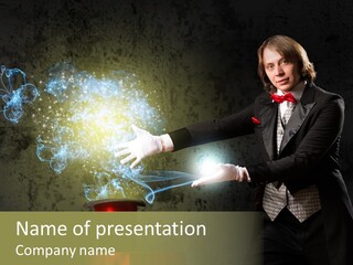 One Abstract Caucasian PowerPoint Template