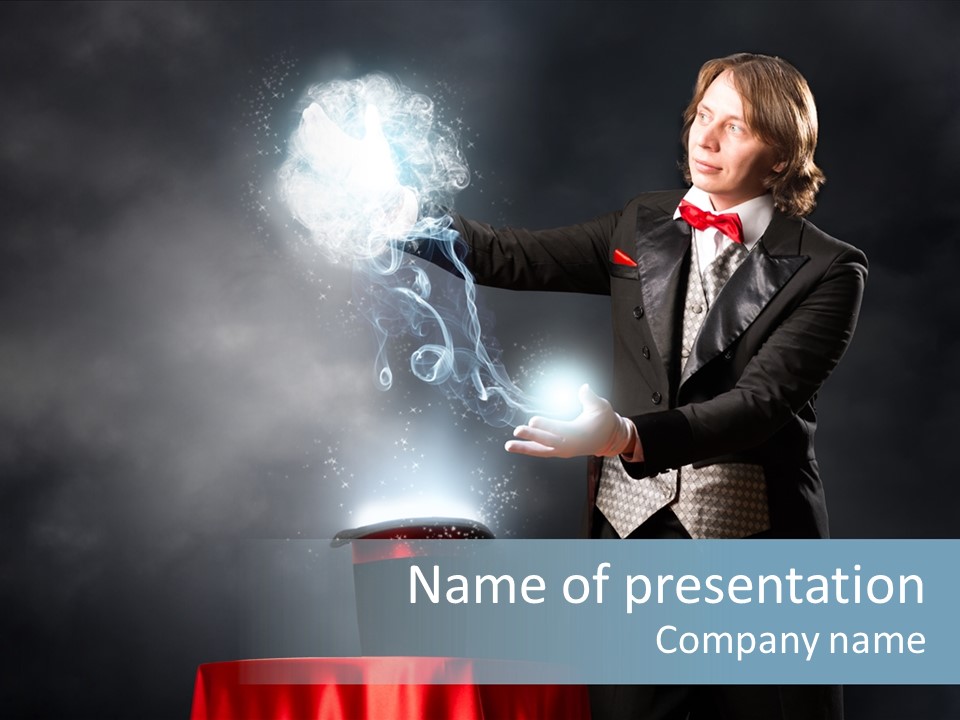 Masculine Power Magician PowerPoint Template