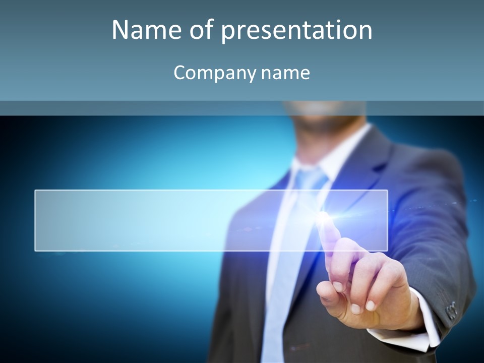 Business Hand Button PowerPoint Template