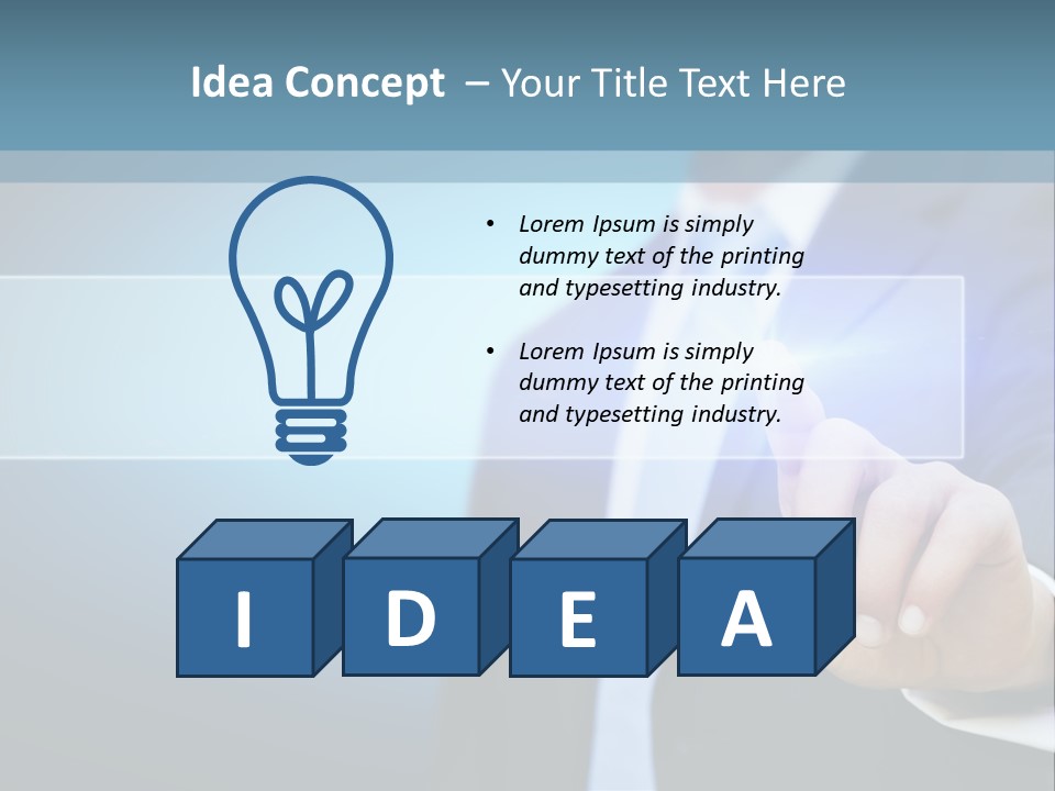 Business Hand Button PowerPoint Template