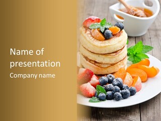 Blueberry Strawberry Fruit PowerPoint Template