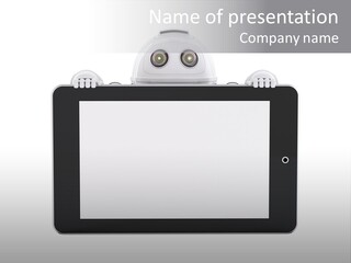 Robot Cyborg White PowerPoint Template