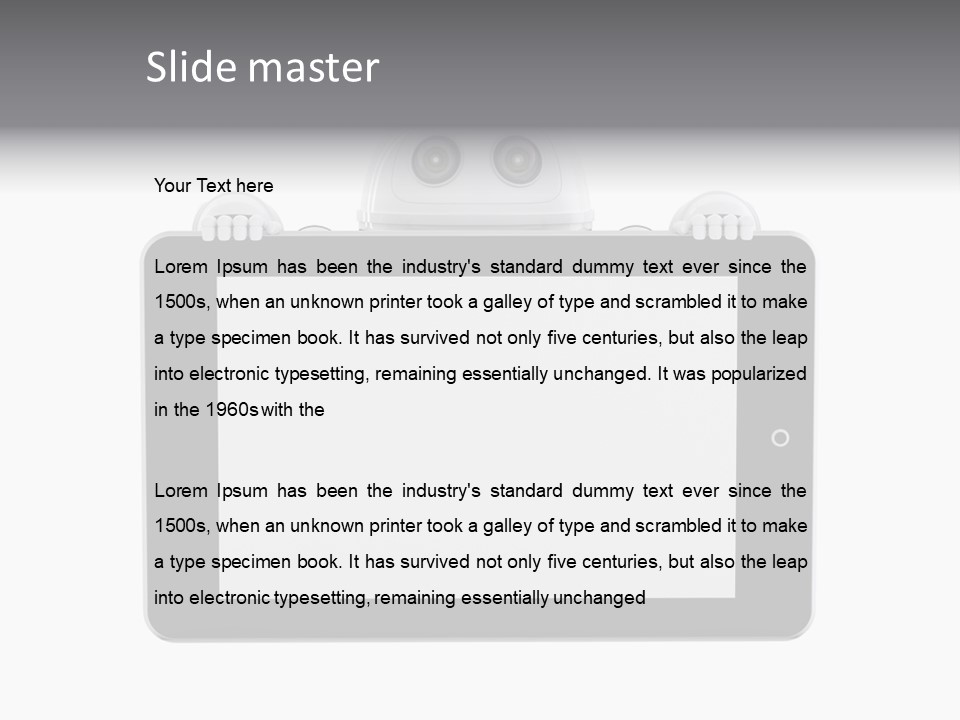 Robot Cyborg White PowerPoint Template