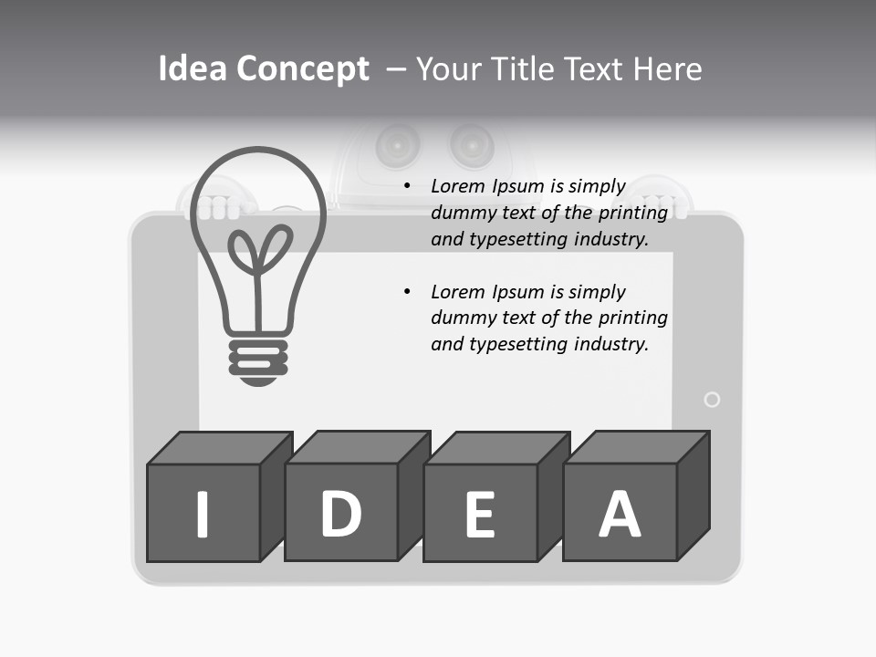 Robot Cyborg White PowerPoint Template