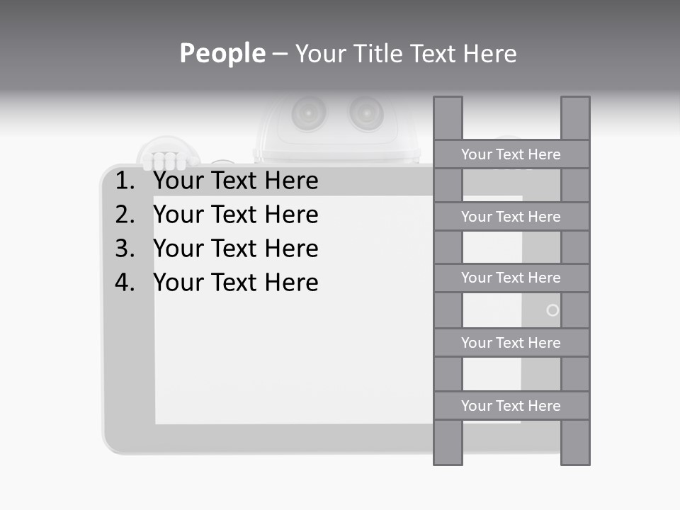 Robot Cyborg White PowerPoint Template