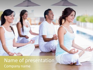 Group Beauty Meditation PowerPoint Template