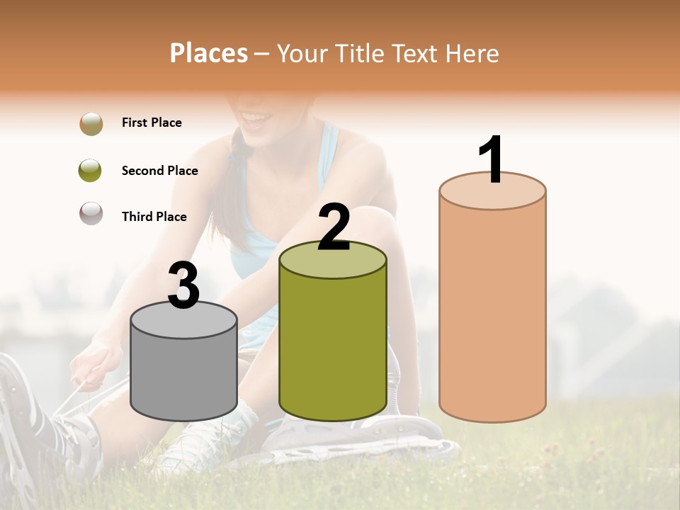 Female Rollerblade Rollerblading PowerPoint Template