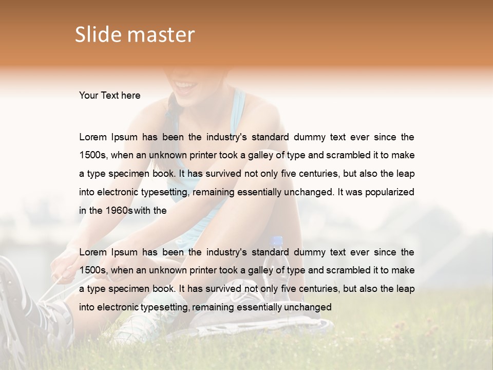 Female Rollerblade Rollerblading PowerPoint Template