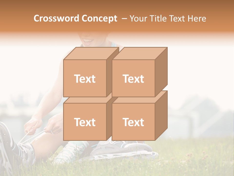 Female Rollerblade Rollerblading PowerPoint Template