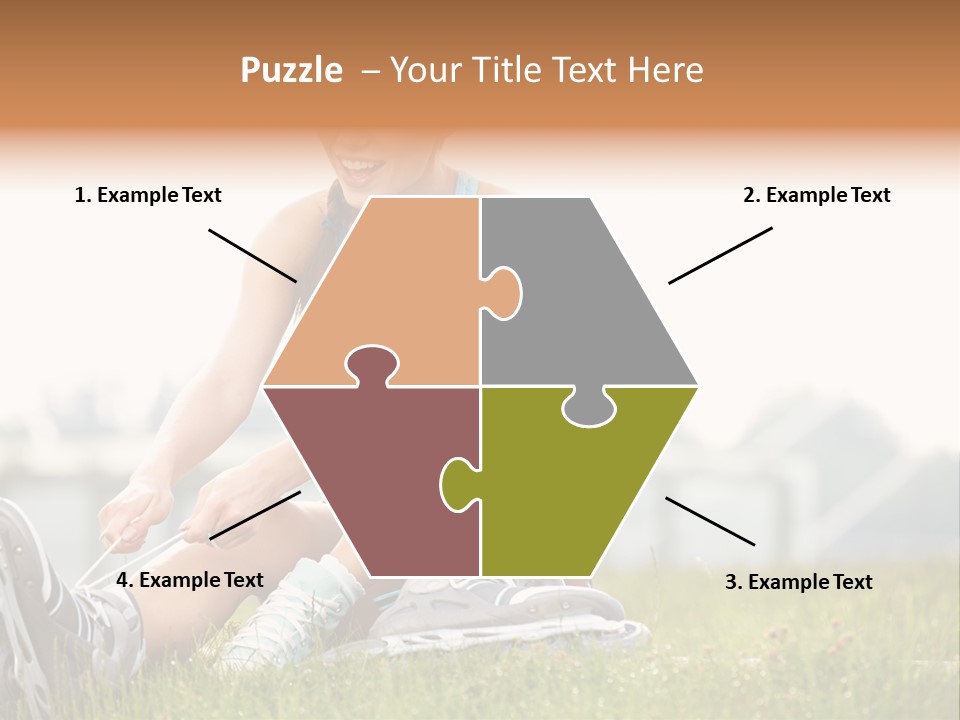 Female Rollerblade Rollerblading PowerPoint Template