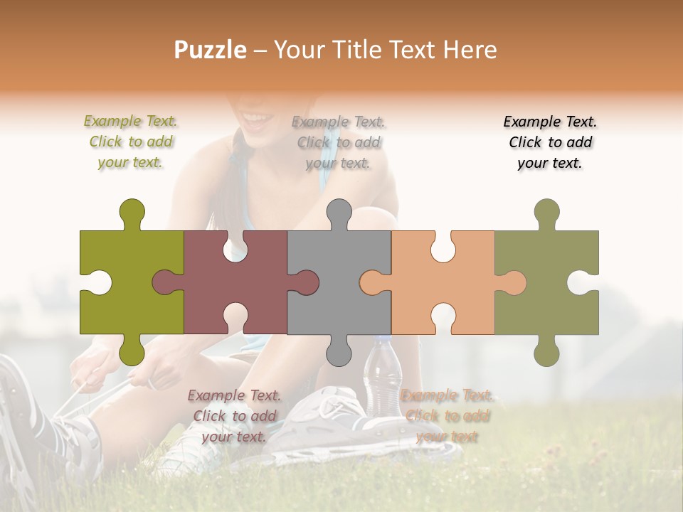 Female Rollerblade Rollerblading PowerPoint Template