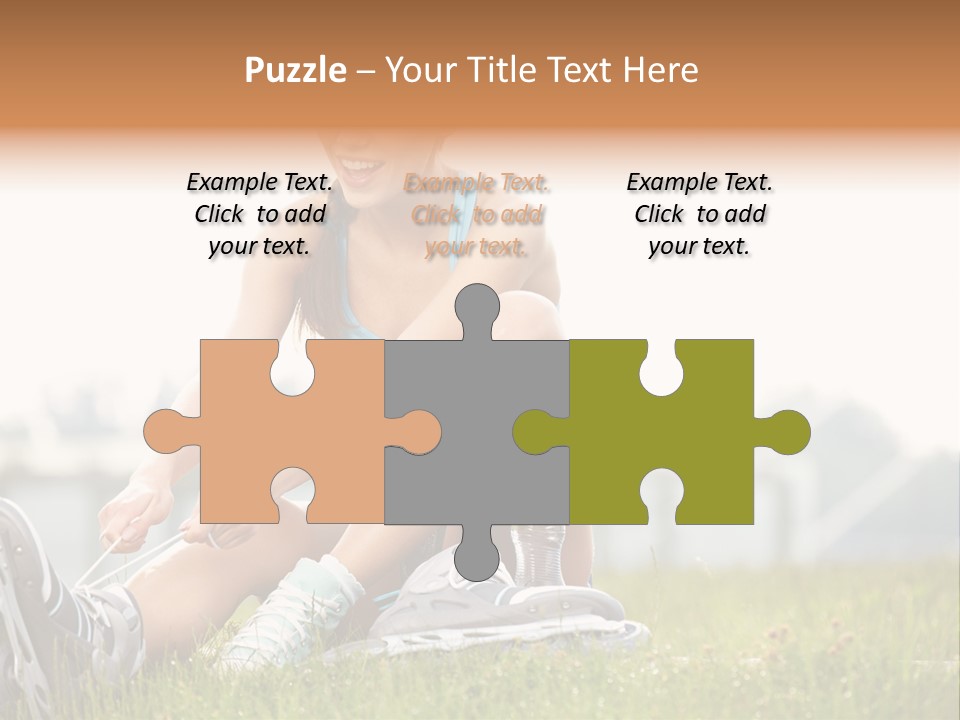 Female Rollerblade Rollerblading PowerPoint Template