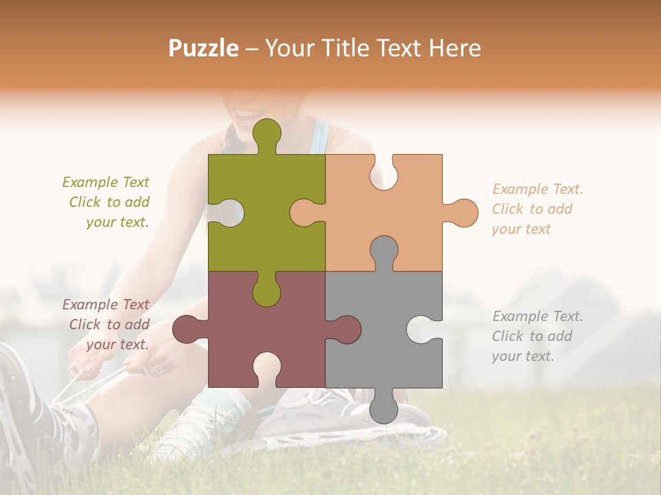 Female Rollerblade Rollerblading PowerPoint Template