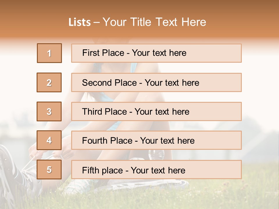 Female Rollerblade Rollerblading PowerPoint Template