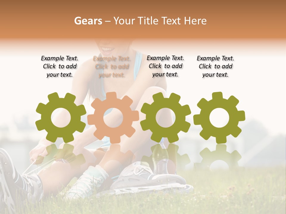 Female Rollerblade Rollerblading PowerPoint Template