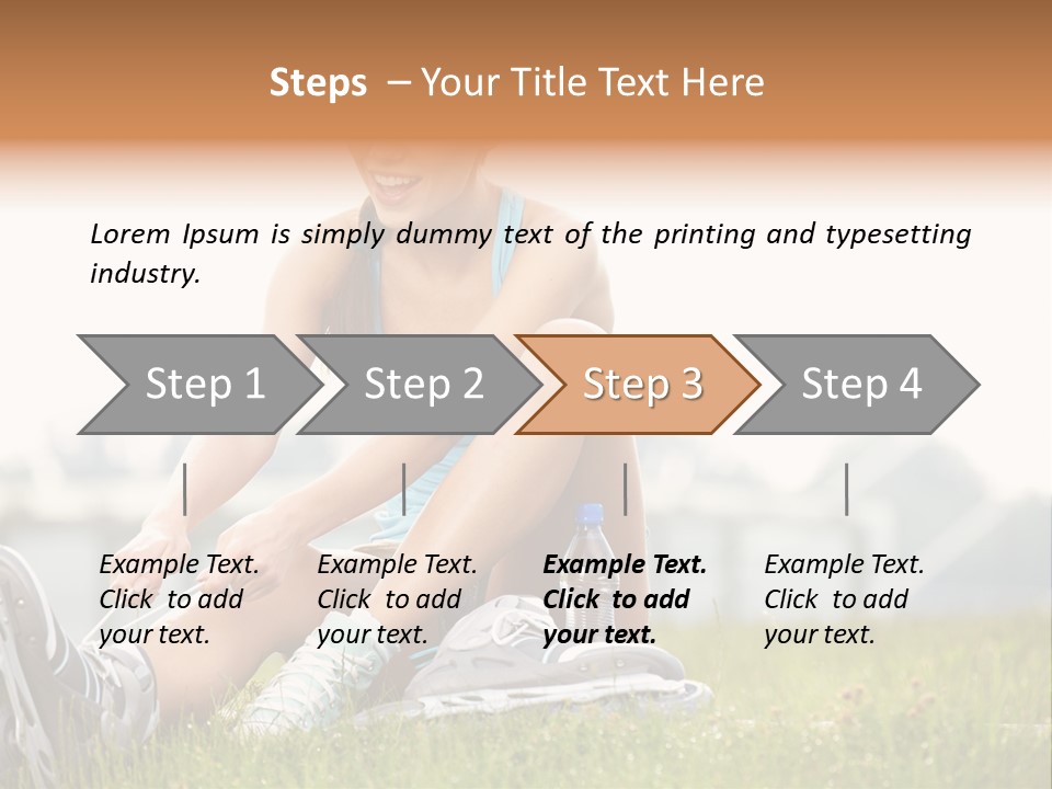 Female Rollerblade Rollerblading PowerPoint Template