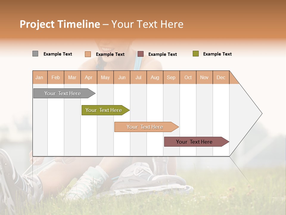 Female Rollerblade Rollerblading PowerPoint Template