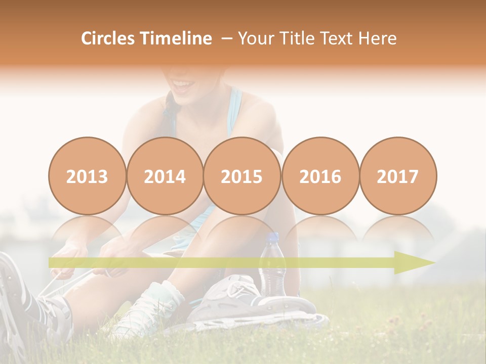 Female Rollerblade Rollerblading PowerPoint Template