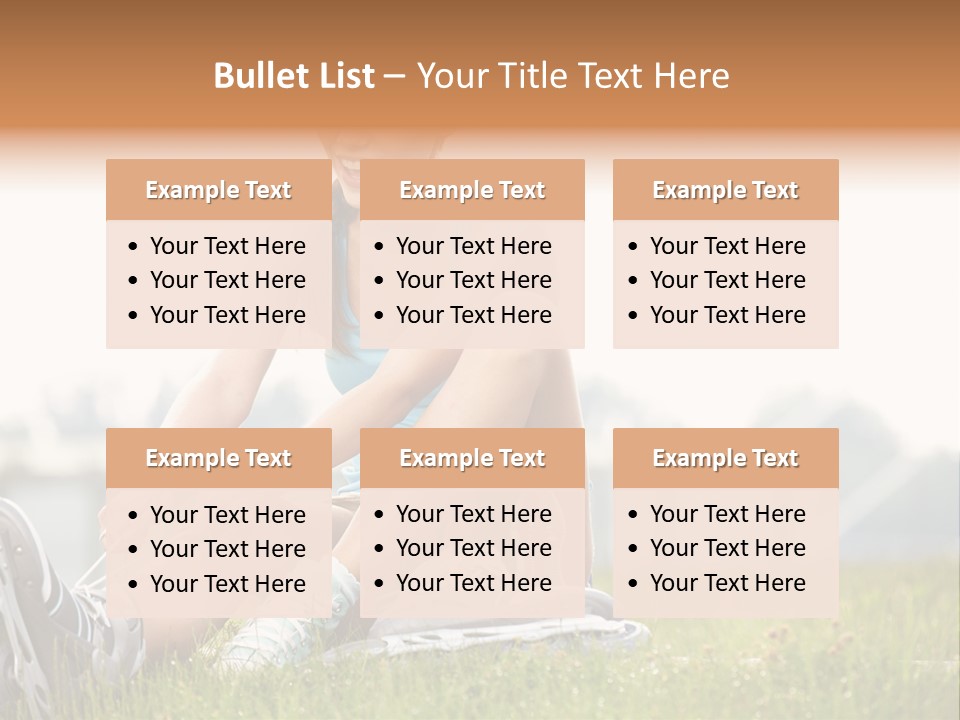 Female Rollerblade Rollerblading PowerPoint Template