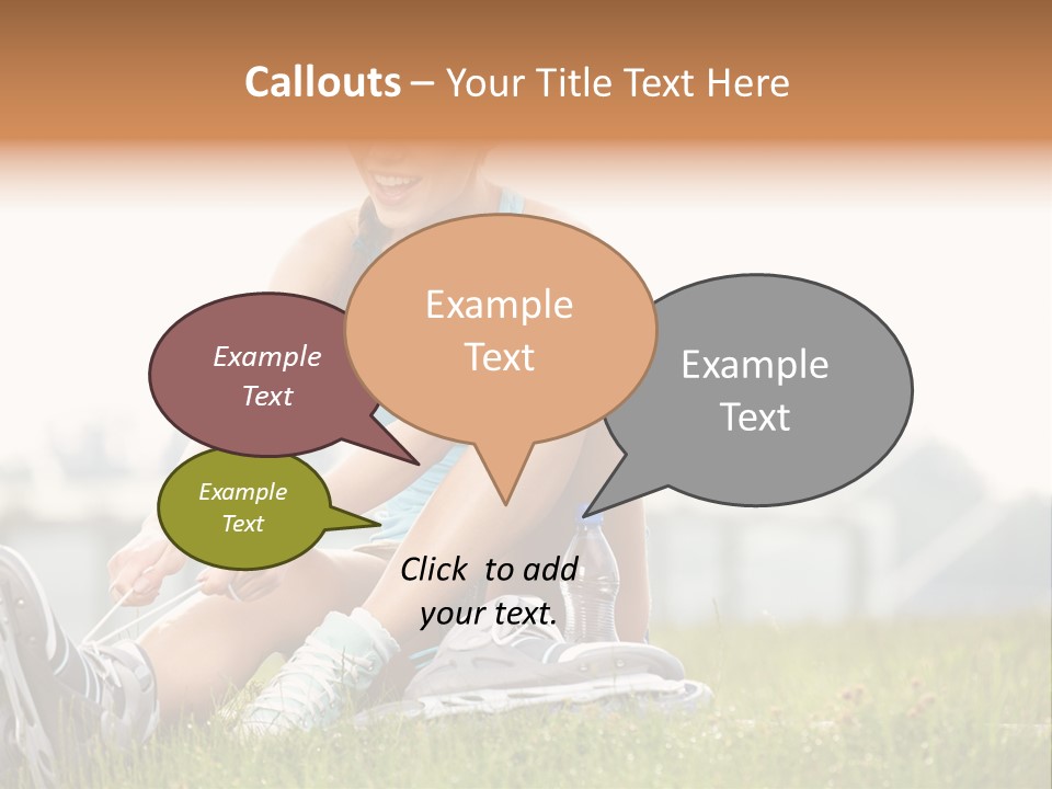 Female Rollerblade Rollerblading PowerPoint Template