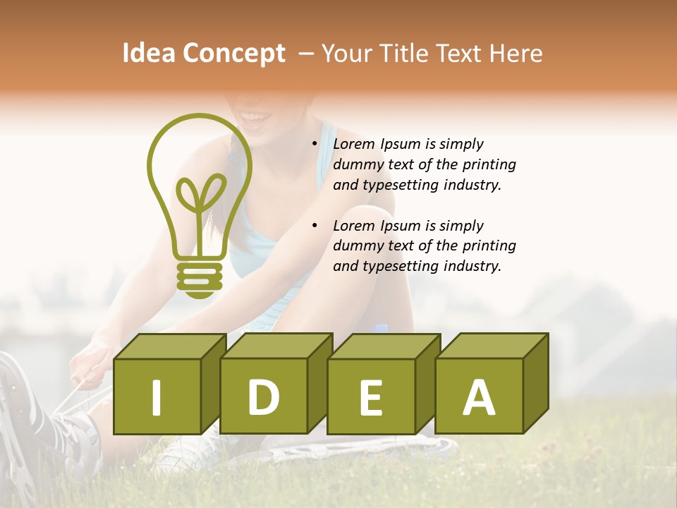 Female Rollerblade Rollerblading PowerPoint Template