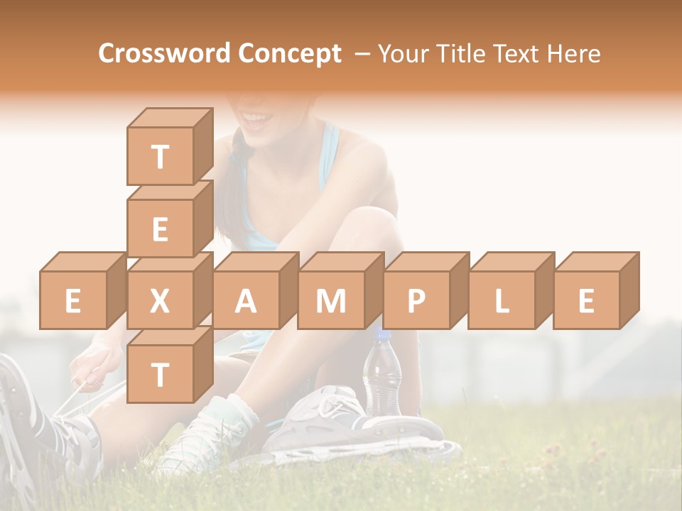 Female Rollerblade Rollerblading PowerPoint Template