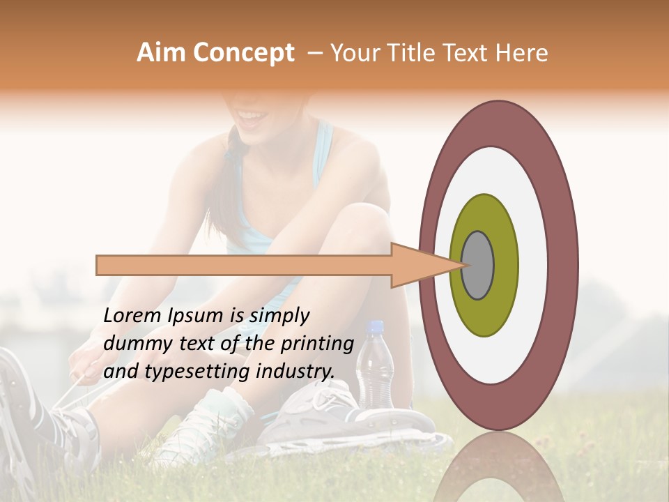 Female Rollerblade Rollerblading PowerPoint Template