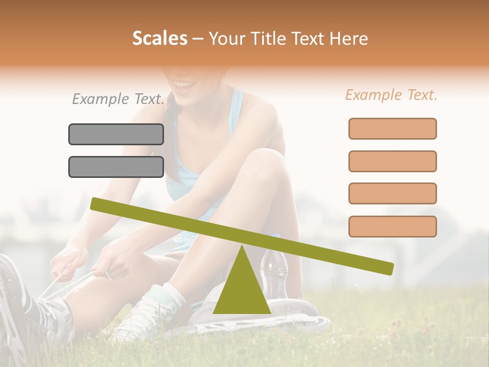 Female Rollerblade Rollerblading PowerPoint Template