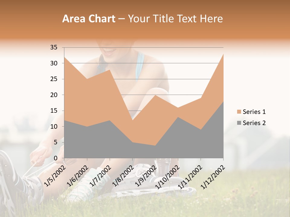 Female Rollerblade Rollerblading PowerPoint Template