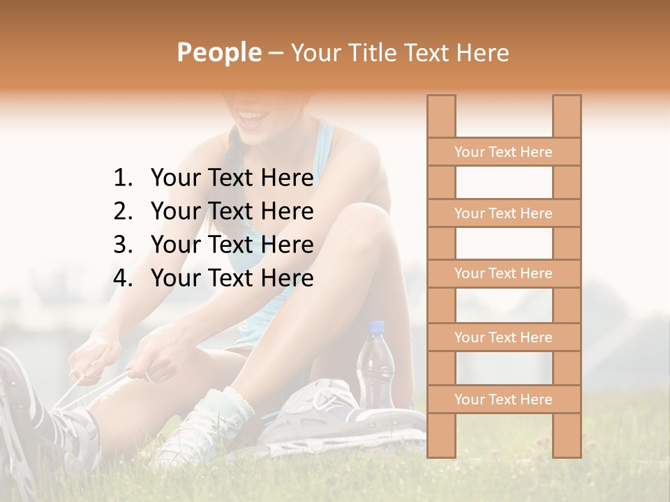 Female Rollerblade Rollerblading PowerPoint Template
