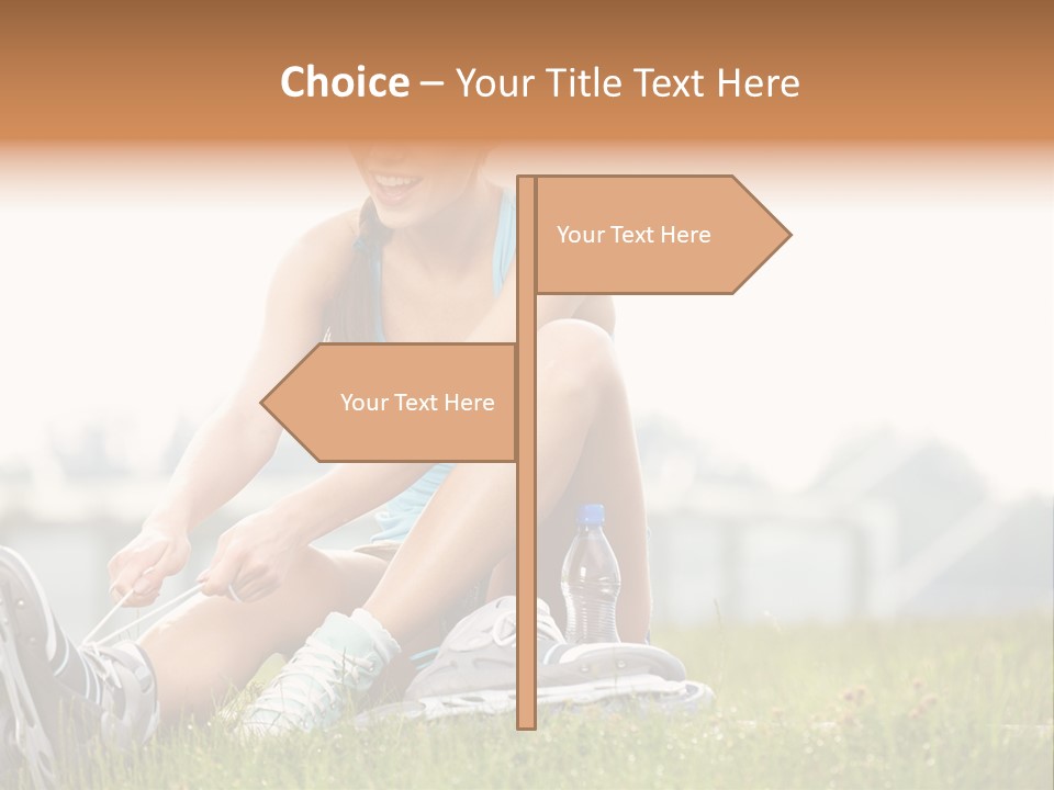 Female Rollerblade Rollerblading PowerPoint Template