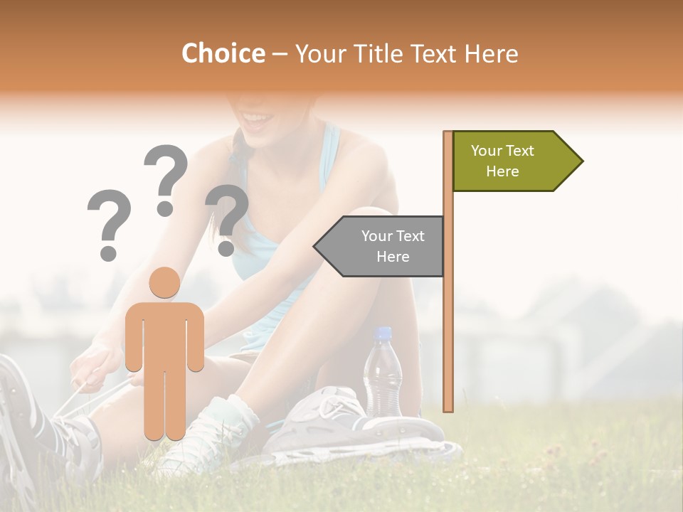 Female Rollerblade Rollerblading PowerPoint Template