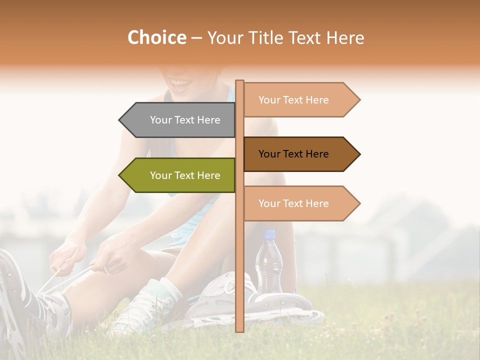 Female Rollerblade Rollerblading PowerPoint Template