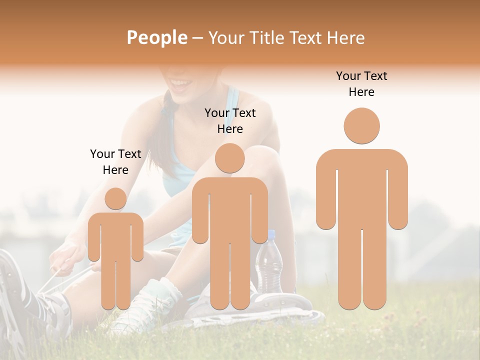 Female Rollerblade Rollerblading PowerPoint Template