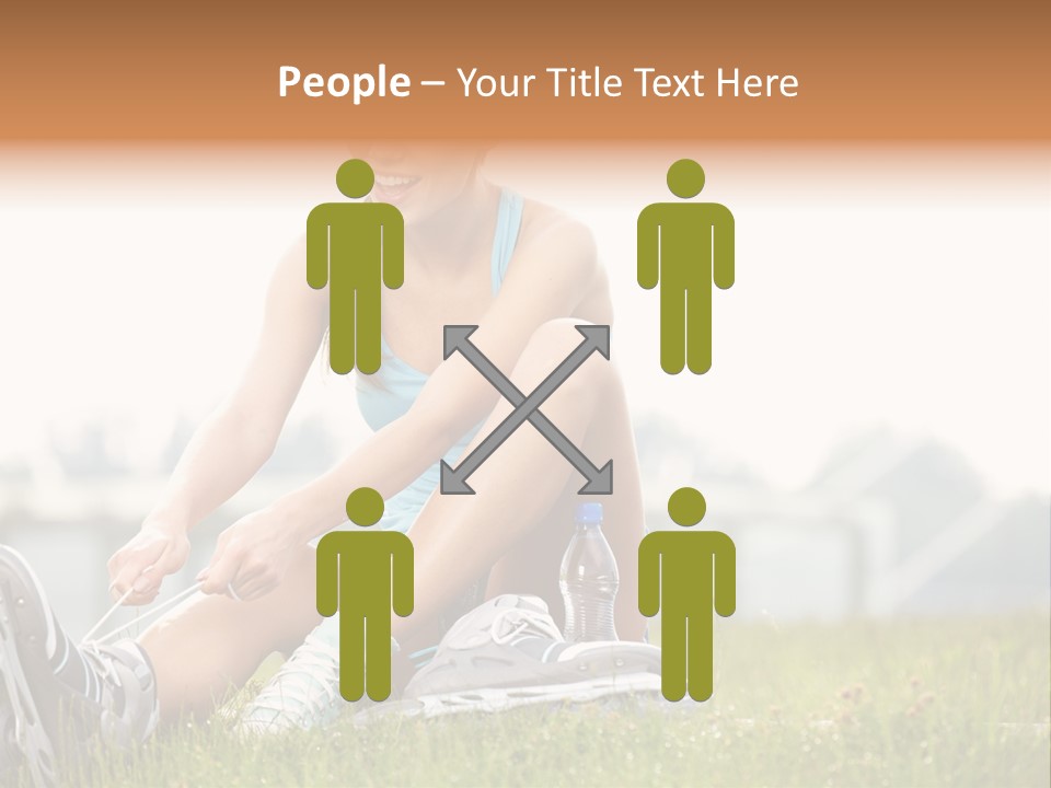 Female Rollerblade Rollerblading PowerPoint Template