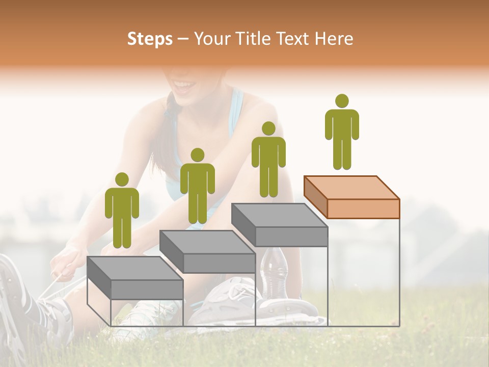 Female Rollerblade Rollerblading PowerPoint Template