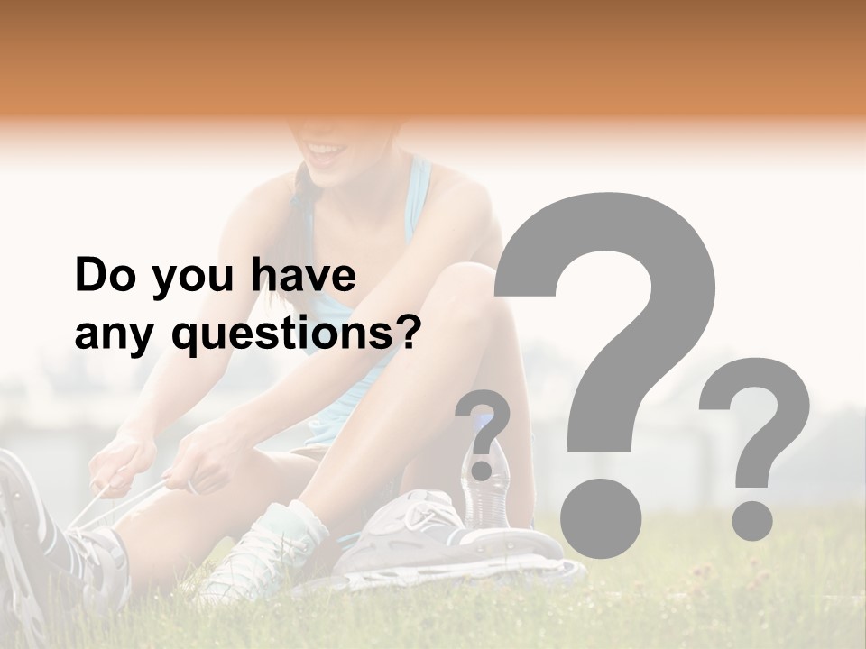 Female Rollerblade Rollerblading PowerPoint Template