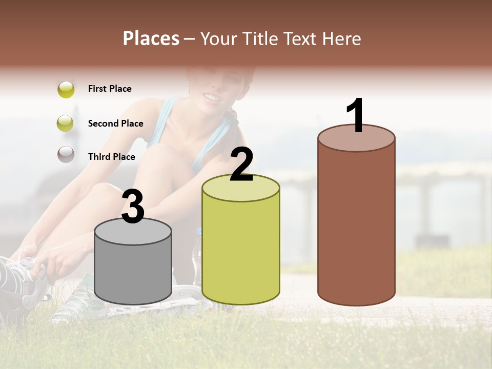 Woman Skating Rollerblade PowerPoint Template