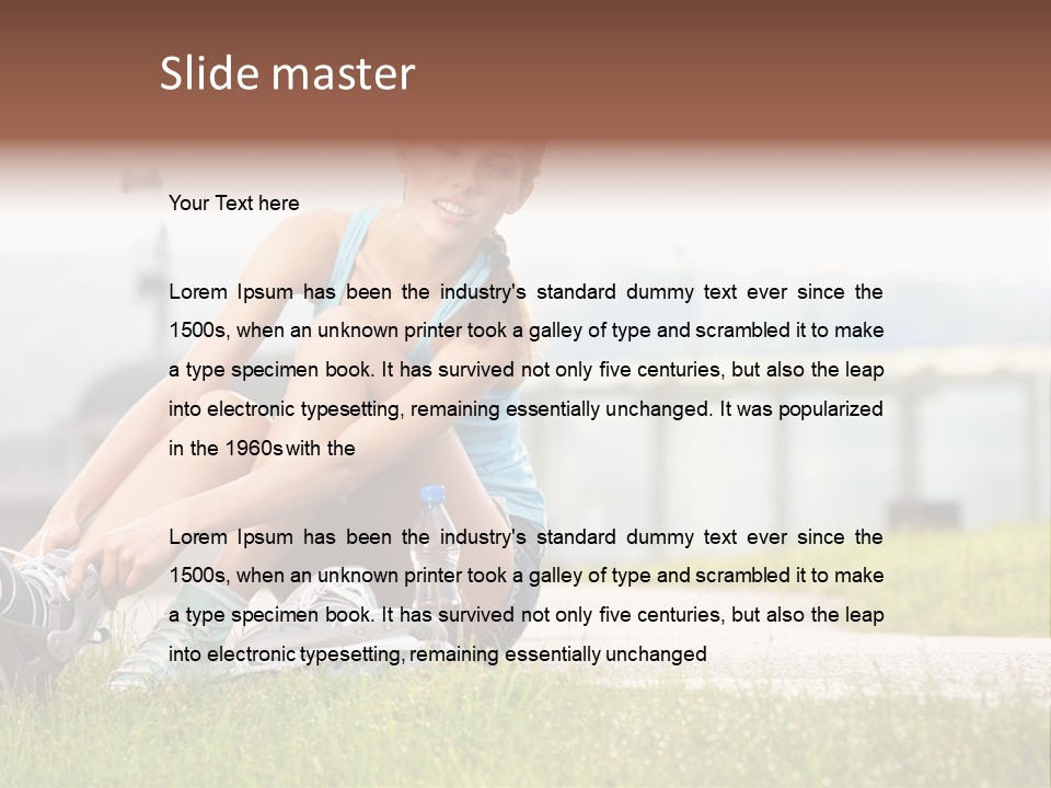 Woman Skating Rollerblade PowerPoint Template